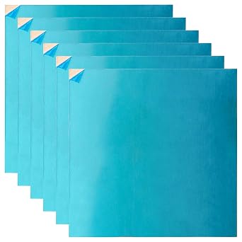 6 Pack 6 x 6 Inch Pure Copper Sheet, 22 Gauge0.8mm/0.03" Copper Sheet Metal, Copper Plates for Crafts, Repairs, Enameling, Electrical