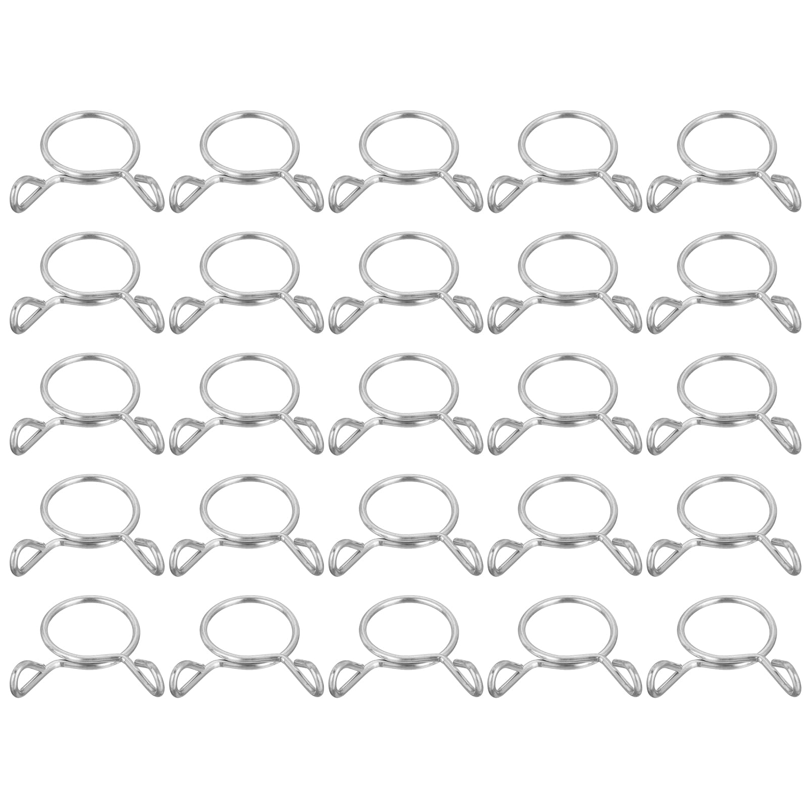 sourcing map 25 Pcs Fuel Line Hose Tubing Spring Clips, 12.5mm Inner Dia 304 Stainless Steel Water Pipe Spring Clip Clamps for Motorcycle Scooter ATV