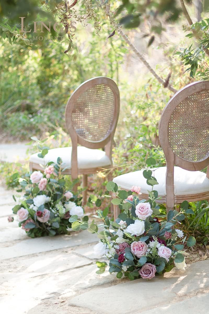 Ling's Moment Artificial Flower for Wedding Arch and Aisle Entry Floral Decor - Pack of 2