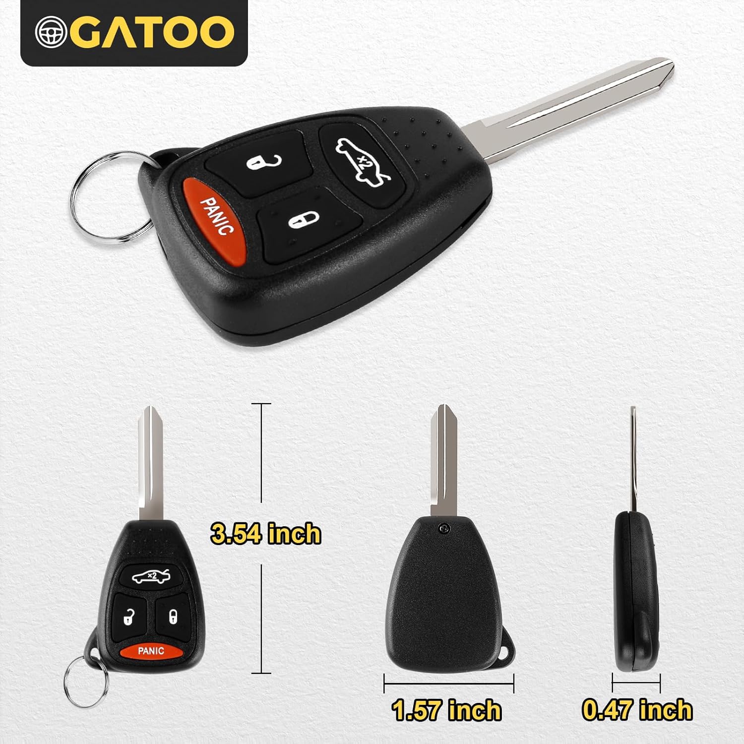 Replacement Key Fob Fit for Dodge Charger Magnum 2005 2006 2007, Durango 06-09, Jeep Commander 06-07, Grand Cherokee Chrysler 300 05-07, Aspen 07-09, Keyless Remote Control KOBDT04A OHT692427AA - Image 5