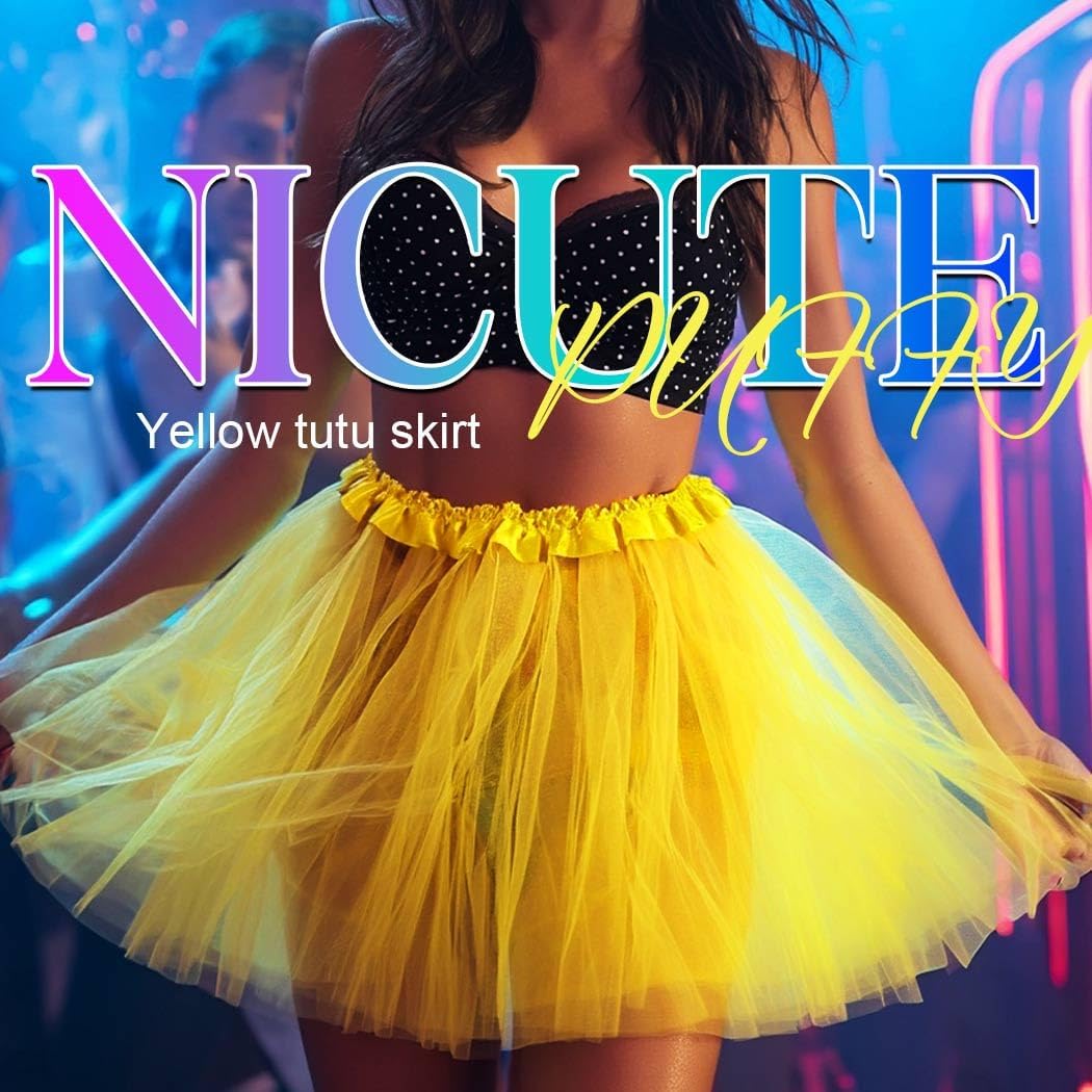 Nicute Tutu Skirt Layered Tulle Skirts Costume Accessories Set for Women