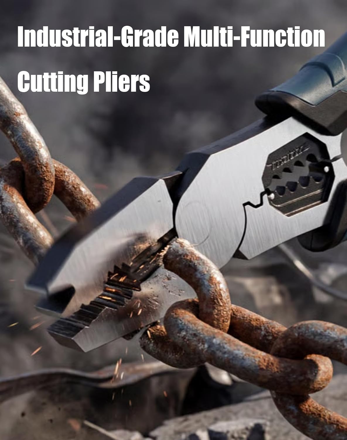 Industrial-Grade Multi-function Cutting Pliers, Heavy-Duty 9-in-1 Multi-functional Pliers Nail, Industrial Grade Chromium Vanadium Steel Materials, Puller/Wire Cutter/Stripper/Crimper (1PCS)