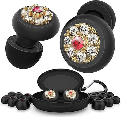 Tapones para los oídos para cancelación de ruido, espuma viscoelástica y puntas de silicona para los oídos, negrodorado disponible en Yaxa Mexico