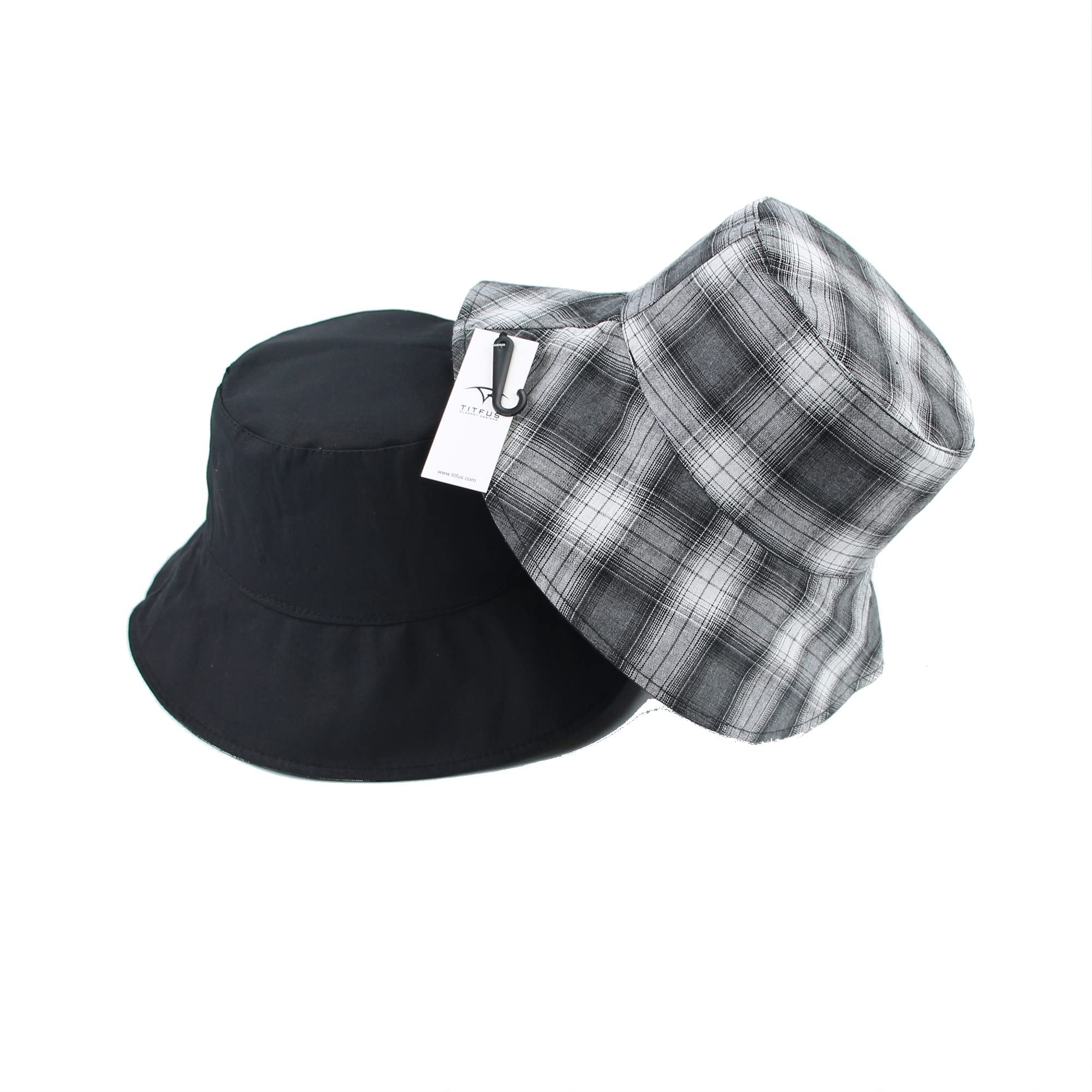 100% Cotton Reversible Plaid Wide Brim Boonie Bucket UV Protection Sun Shade hat Cap