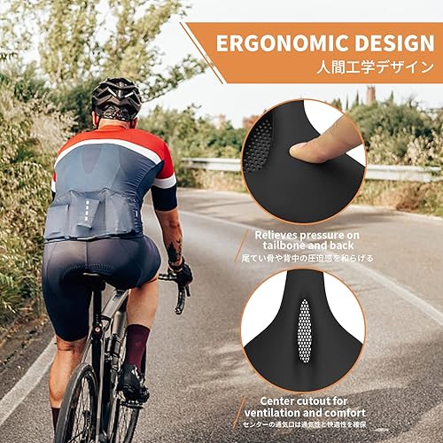 Miniatura 5 de BOOSDEN Asiento de bicicleta, cómodo asiento de bicicleta acolchado para hombre y mujer, silla de bicicleta con espuma viscoelástica a prueba de