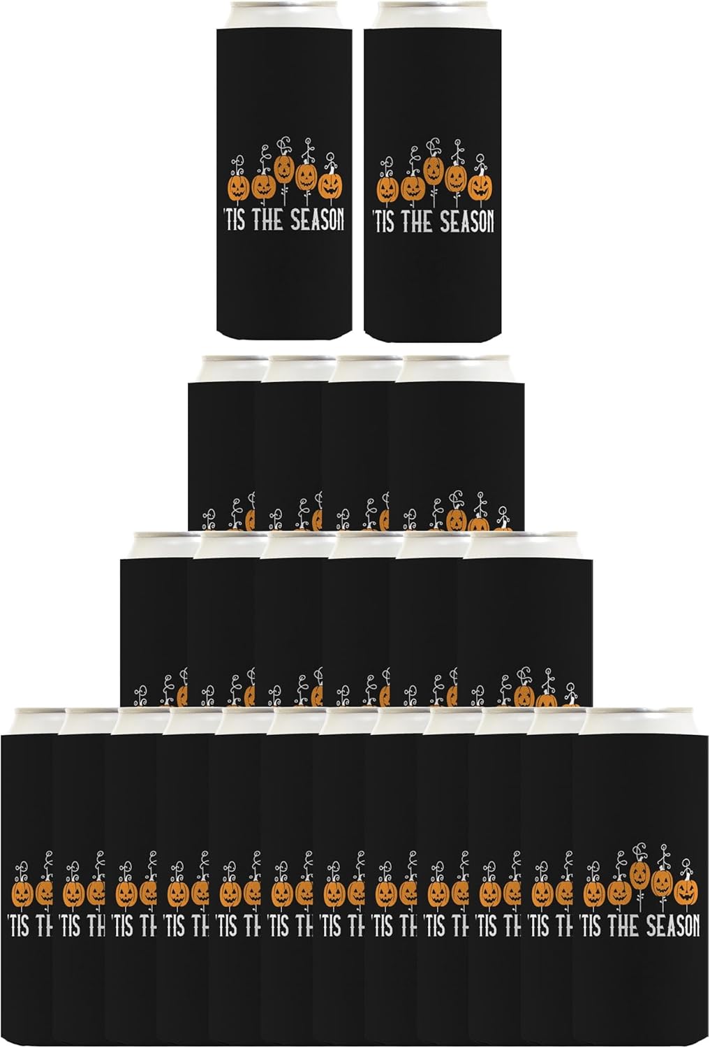 Halloween Drink Cooler Tis the Season Jack o Lanterns 24-Pack Ultra Slim Can Drink Thermocoolers