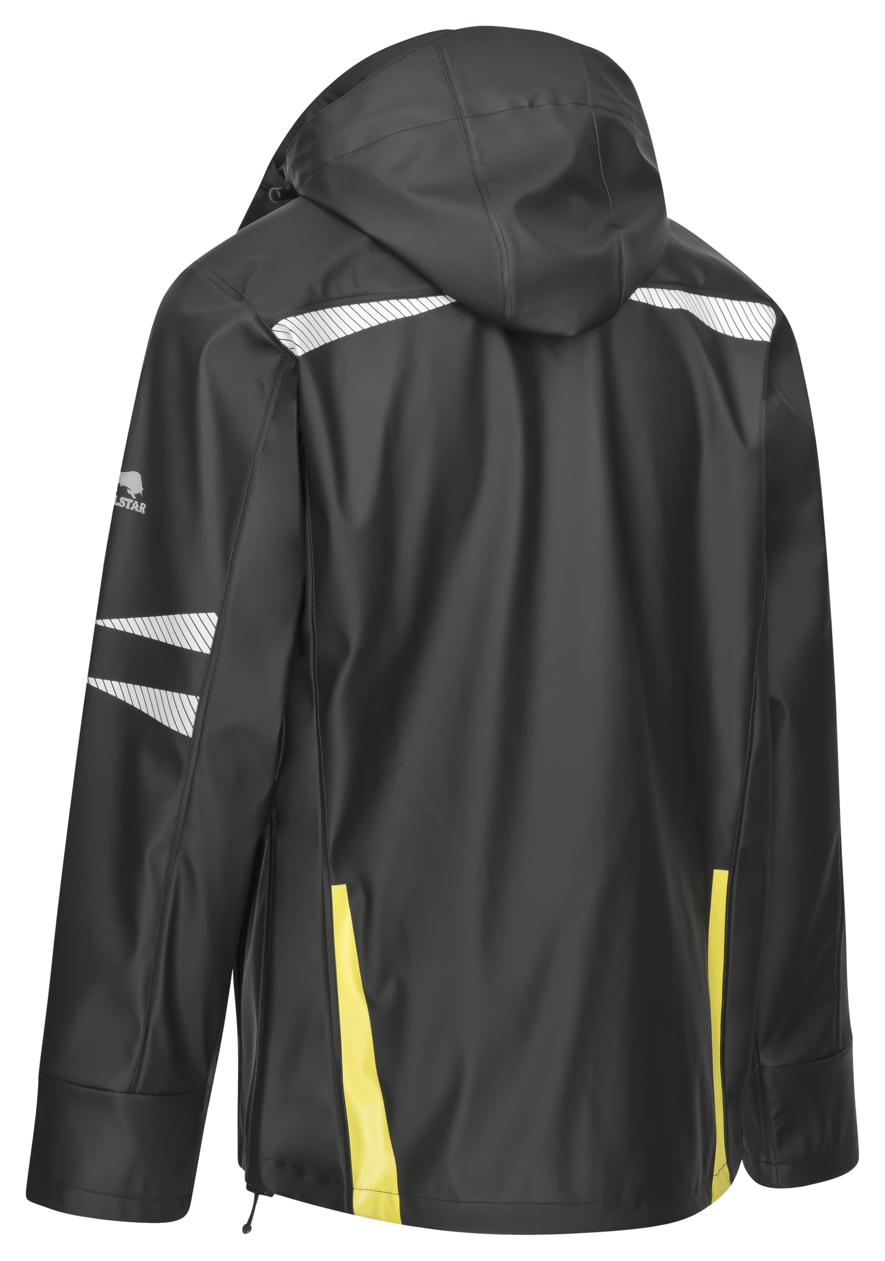 Bullstar PU Regenjacke ULTRA (Farbe schwarz/lime, Größe XXL, regendicht, pflegeleicht, mit zwei Schubtaschen, Arbeitskleidung) 6032-0-114-XXL