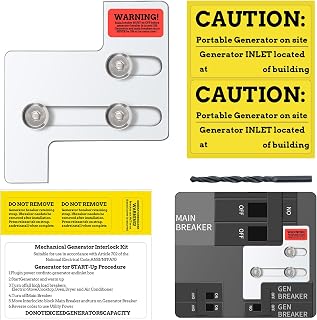 Generator Interlock Kit for General Electric GE 150 or 200 Amp Main Breaker Panel, Easy to Assemble.