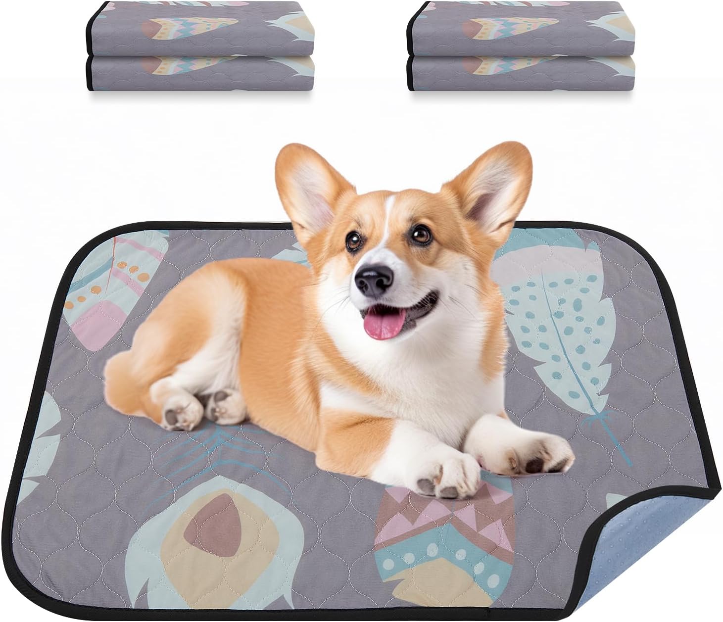 LOOBANI Washable Pee Pads for Dogs,4 Pack UltraAbsorbent