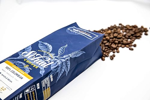 Miniatura 7 de Schuil Café de grano entero, comercio justo, granos de café enteros gourmet de tostado medio premium (100% colombiano, bolsa de 12 onzas)  Granos de