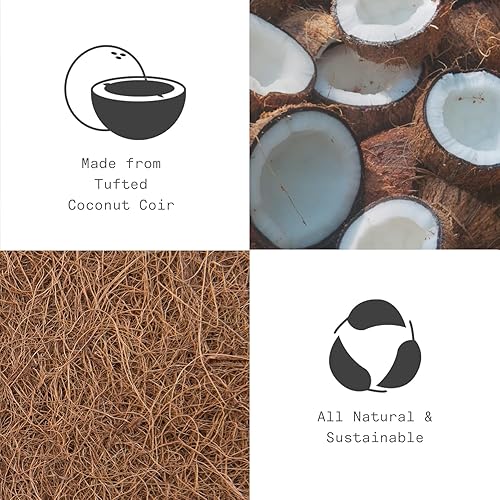 Miniatura 5 de Fab Habitat Tapete extra grueso, tejido a mano, duradero, fibra de coco natural, entrada, puerta delantera, porche, patio, amante de la naturaleza,