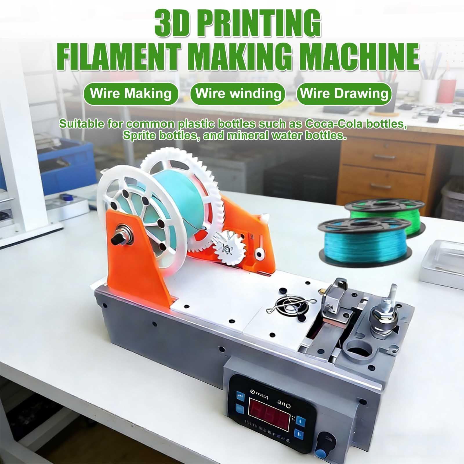 Macchina per La Produzione di Filamenti per La Stampa 3D, Macchina per Stampaggio A Pultrusione di Filamenti per La Stampa 3D di Bottiglie di Plastica,Adatta per La Casa Red