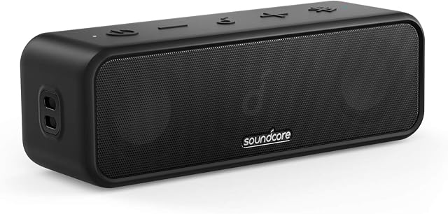 Soundcore Anker 3 Bluetooth Speaker with Stereo Sound, Pure Titanium Diaphragm Drivers, 24H Playtime, IPX7 Waterproof, Bluetooth 5.0, PartyCast Technology, BassUp, App, Custom EQ
