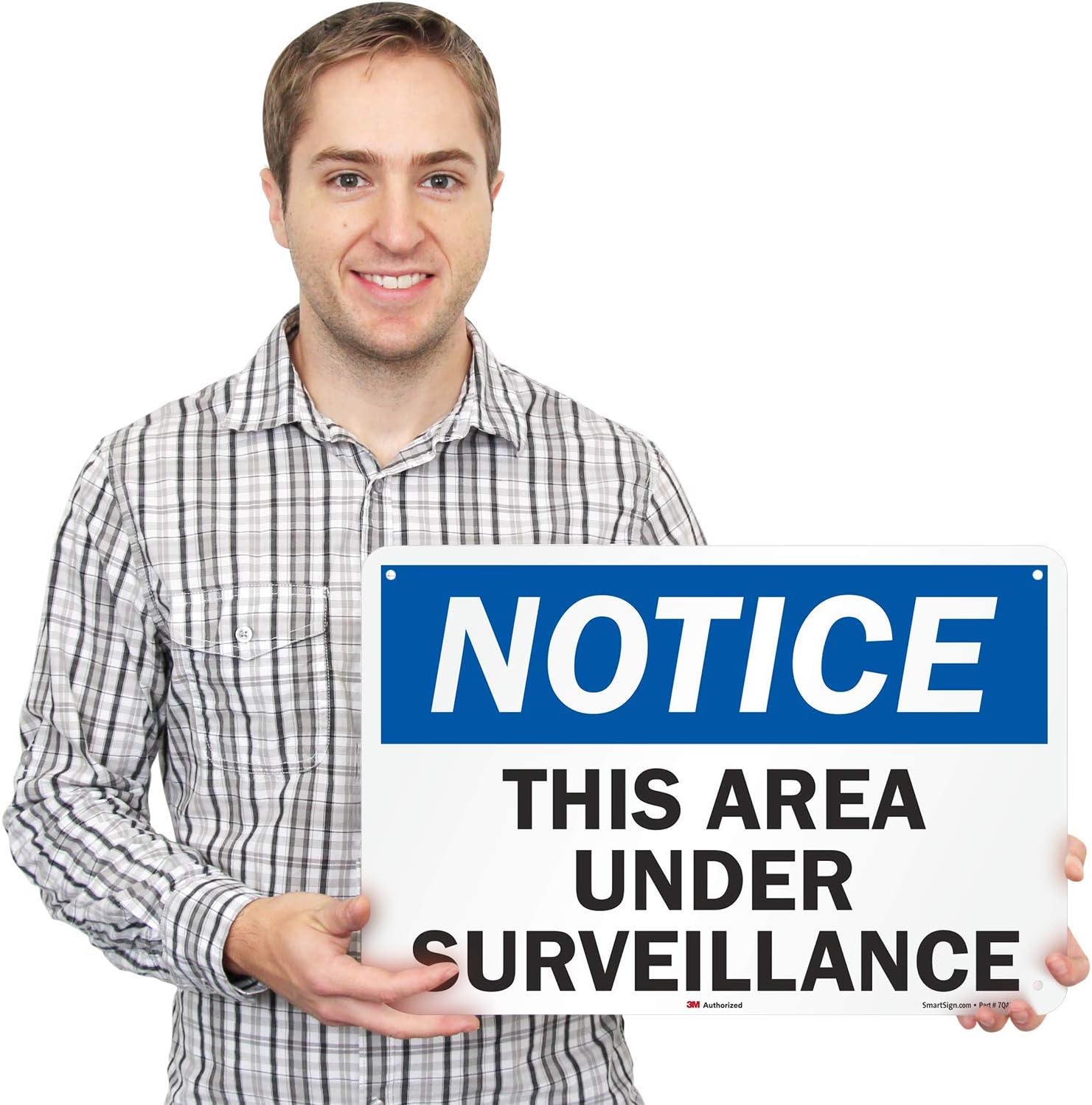 SmartSign "Notice - This Area Under Surveillance" Sign | 12" x 18" 3M Engineer Grade Reflective Aluminum