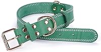 Vista 7 de Collar de perro de cuero genuino, collar de perro ancho resistente para perros pequeños, medianos, grandes y extra grandes