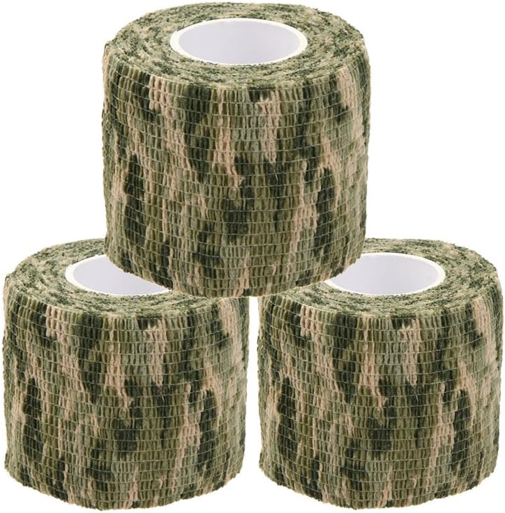 Self-Adhesive Camouflage Tape Wrap Protective Camo Form Non-Woven Stealth Camo Tape Stretch Bandage for Outdoor Camping 5CM x 4.5M