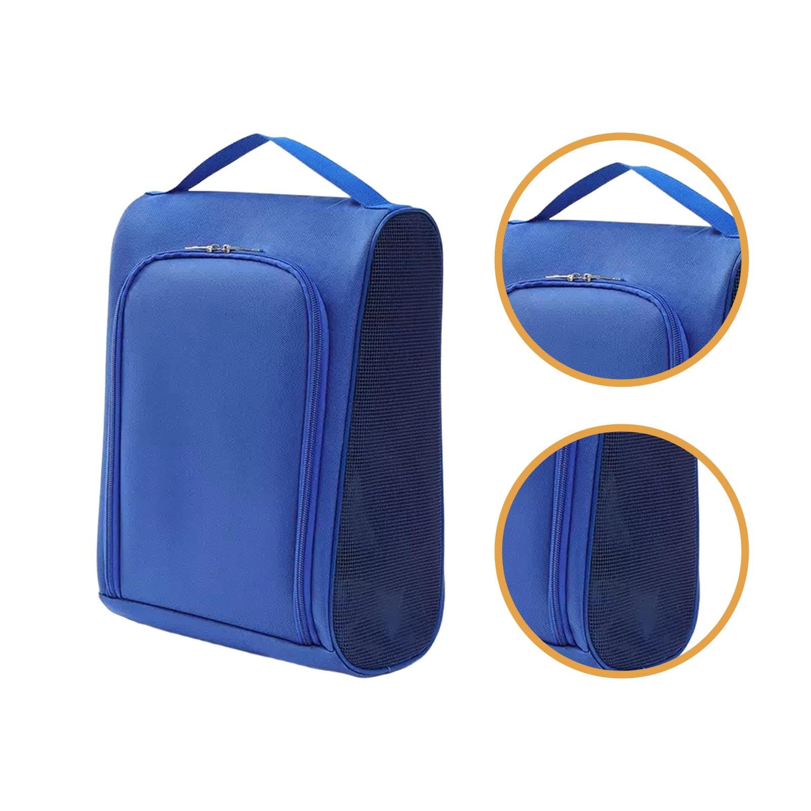 Borsa per Scarpe da Golf, Porta Scarpe Portatile Oxford con Ventilazione, Cerniera E Maniglia Resistente, Adatta per Uomini, Donne, Palestra, Lavoro, Blu
