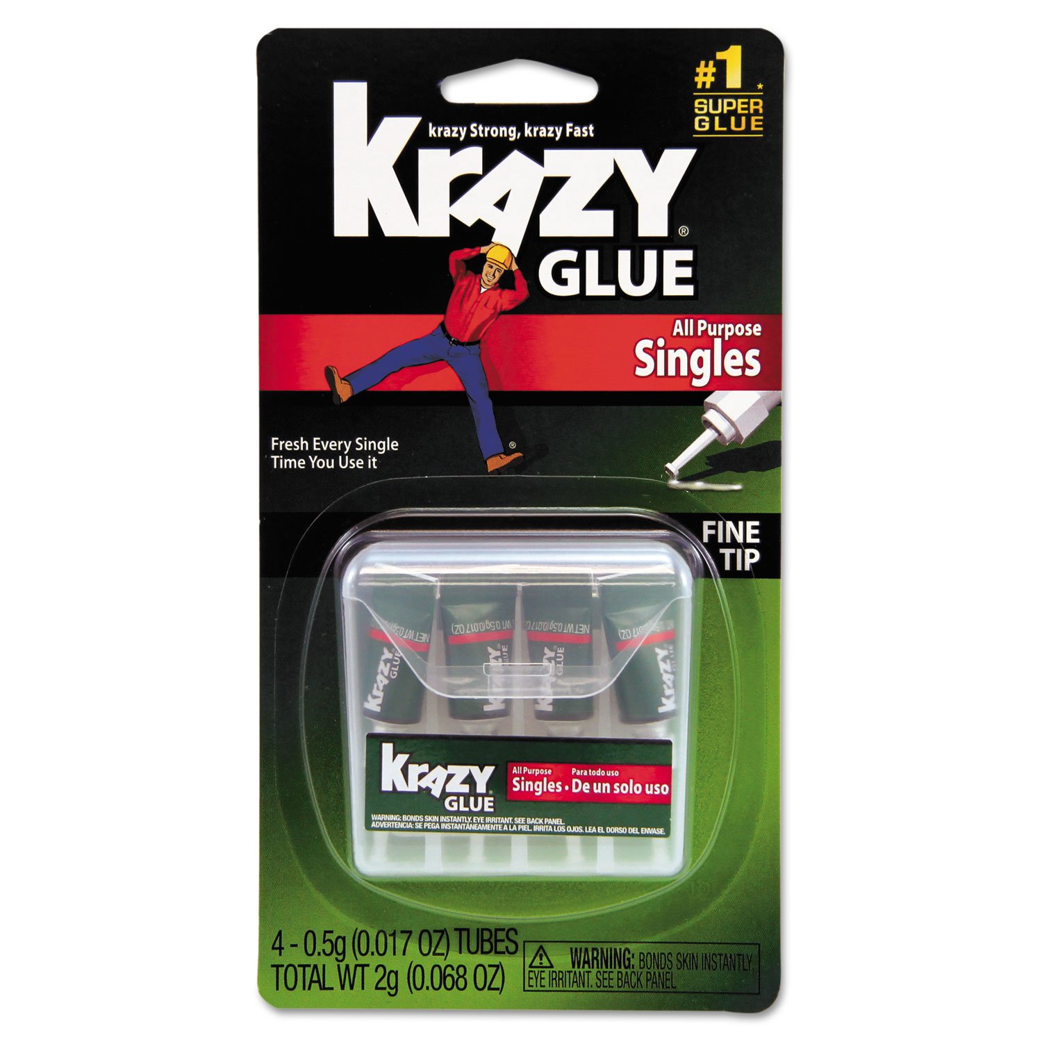 Krazy Glue KG58248SN Krazy Glue SingleUse Tubes w/Storage Case 4/Pack