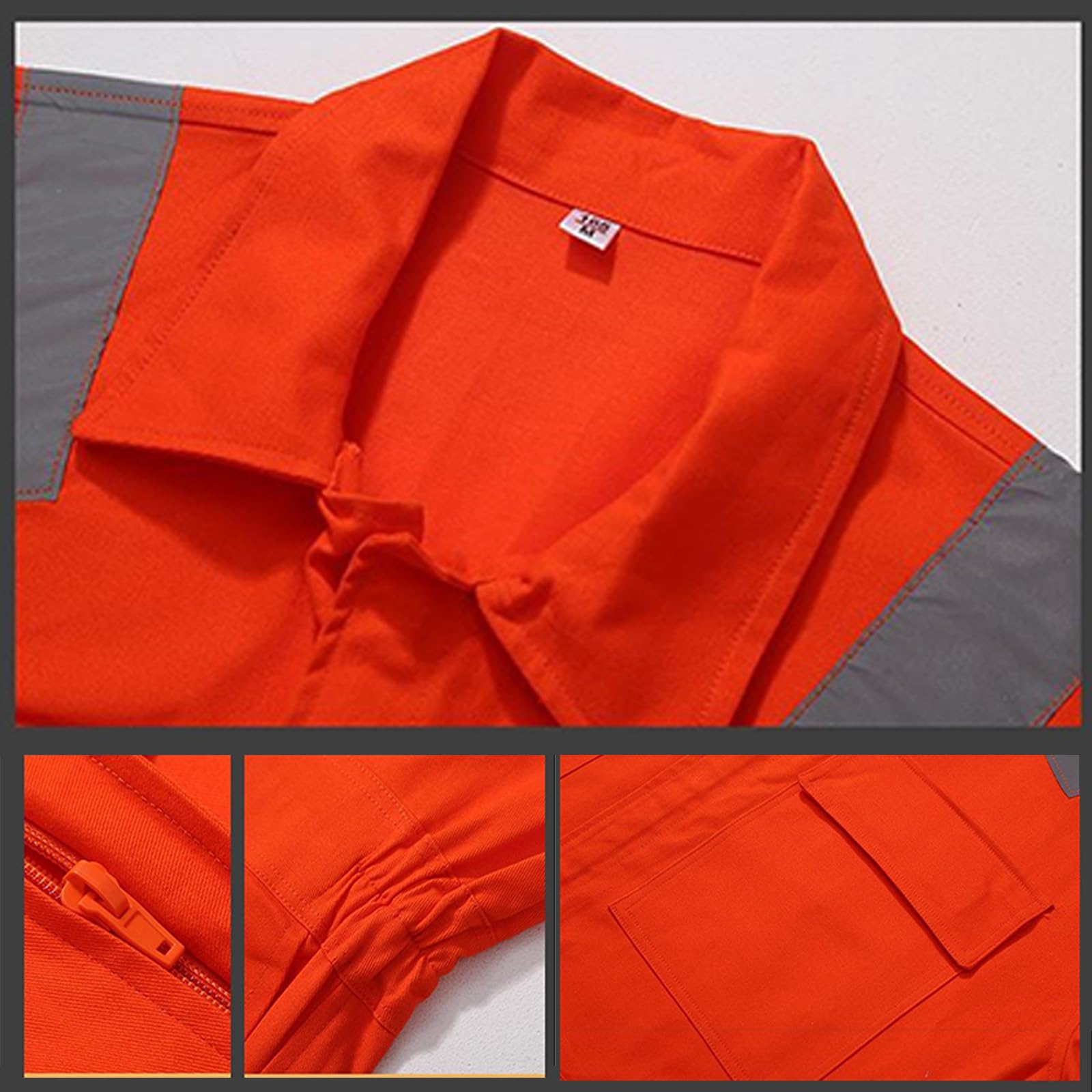 Overoles De Ajuste Relajado para Hombres Y Mujeres, Ropa De Trabajo De Manga Larga con Raya Reflectante Y Cintura Elástica