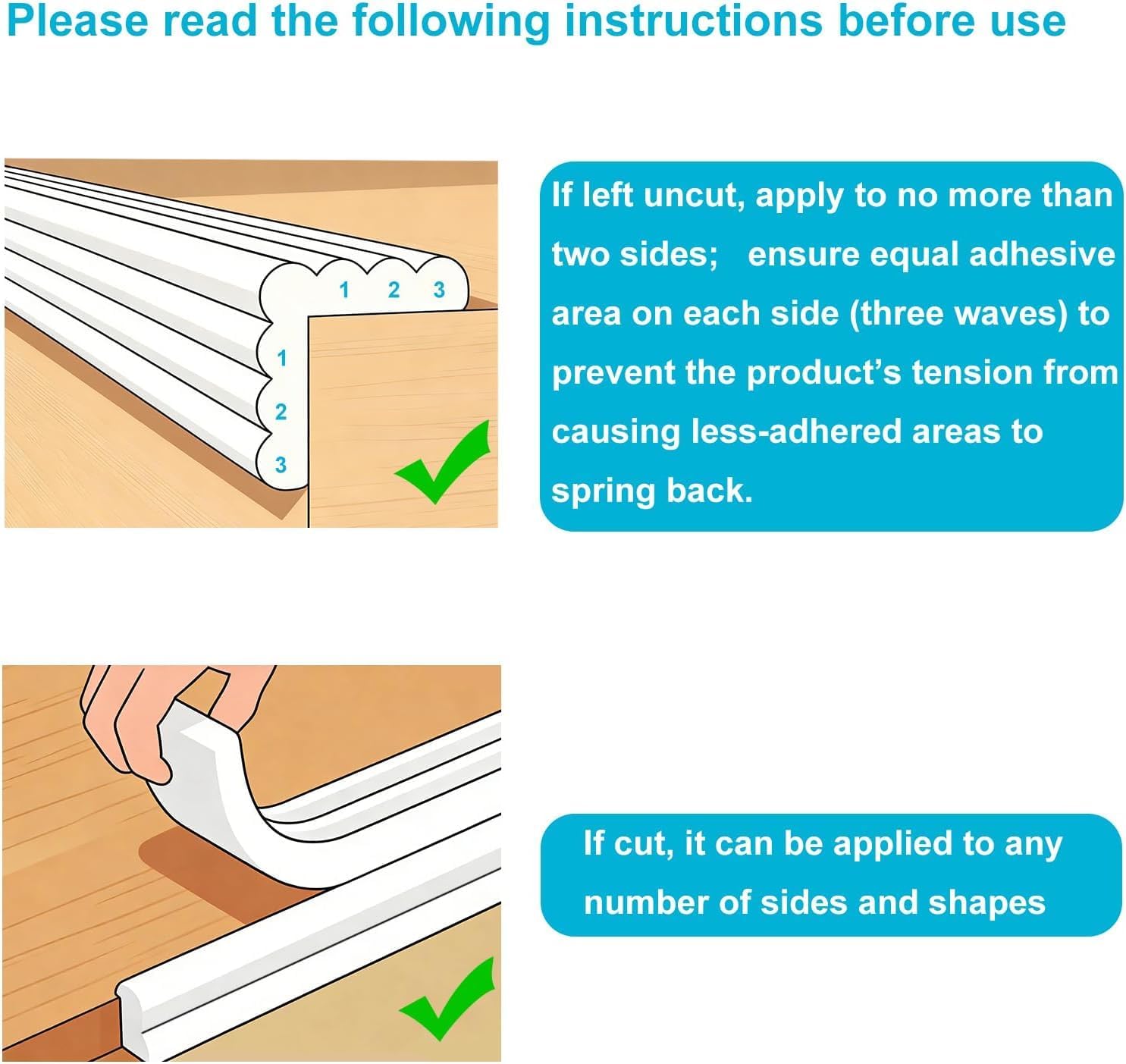 ZOMPAGO Beige Foam Edge & Corner Protector Tape, 3 Rolls,0.35" Thick x 3.15" Wide x 6.56 FT, Strong Adhesive, Baby Proofing for Table Edge, Crib Edge, Sharp Furniture Edge Protection