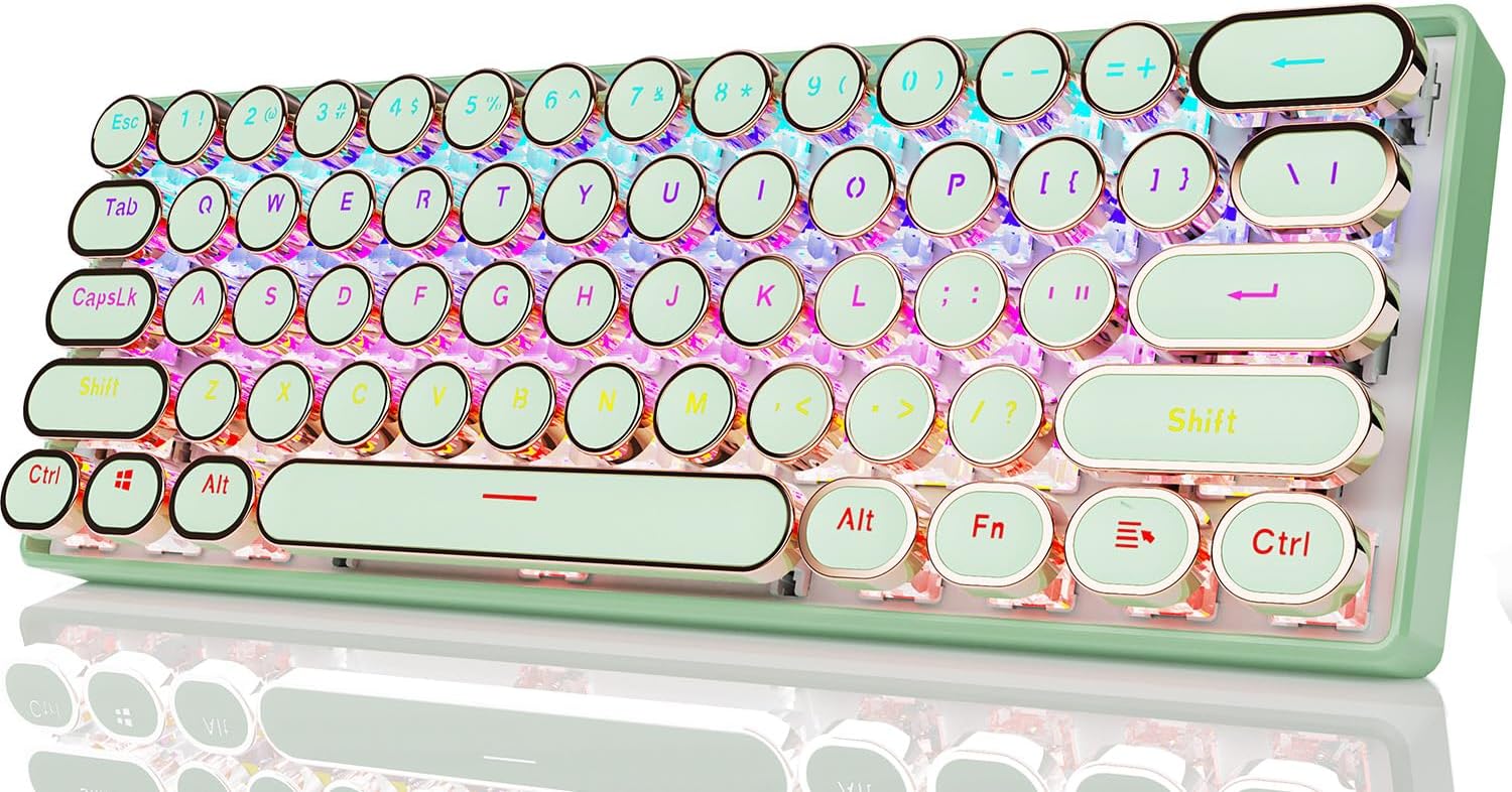 Amazon.com: EWEADN G61 Typewriter Keyboard Wireless Mechanical ...
