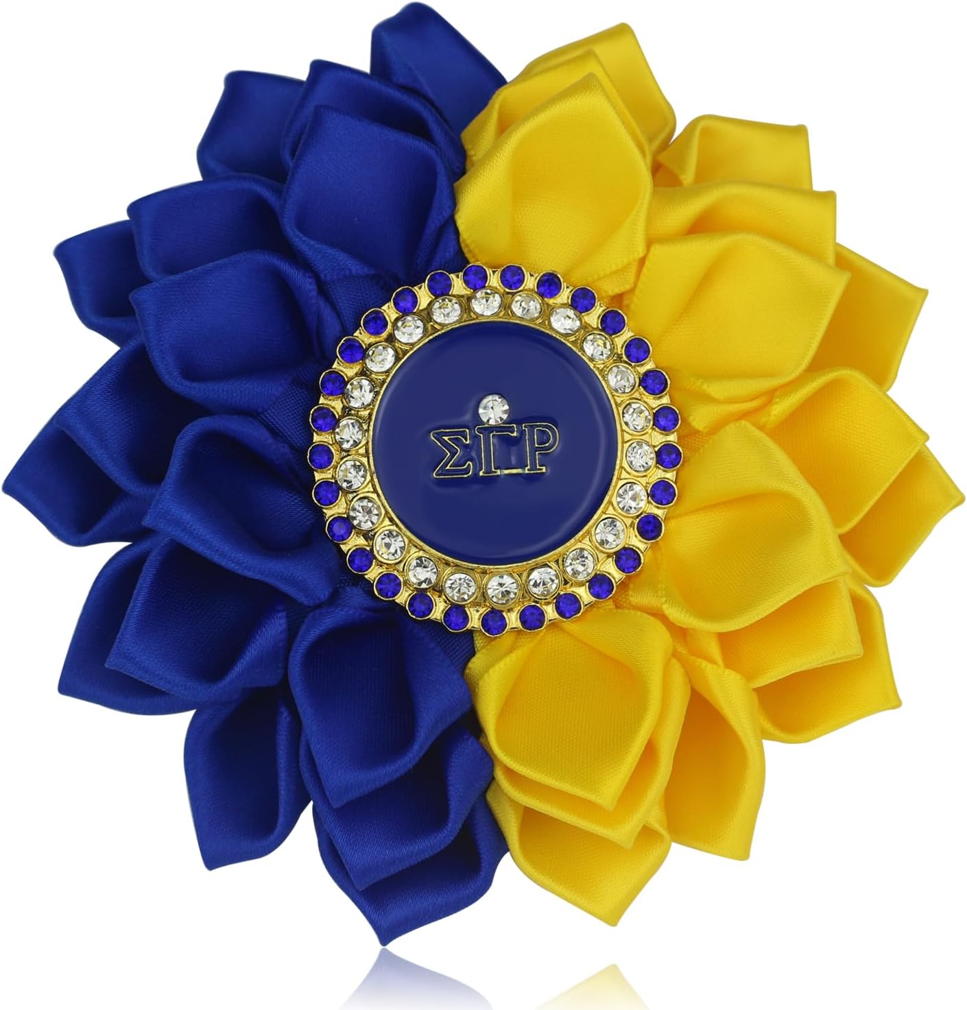 Rhinestone Sigmaa Gamma Rho Brooch Pin for Women 1922 SGRho Corsage Pin Greek Sorority Gift Paraphernalia Jewelry for Sisterhood Soror (Satin 5.5" Sorority Flower Pin)