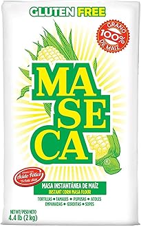 White Maseca Corn Flour Gluten Free 2 Kg 4.4 lb Mexican cooking (New Version)