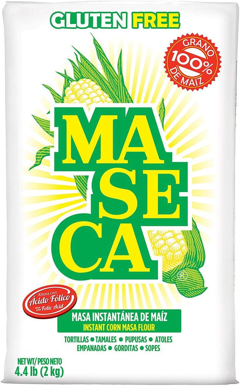 White Maseca Corn Flour Gluten Free 2 Kg 4.4 lb Mexican cooking (New Version)