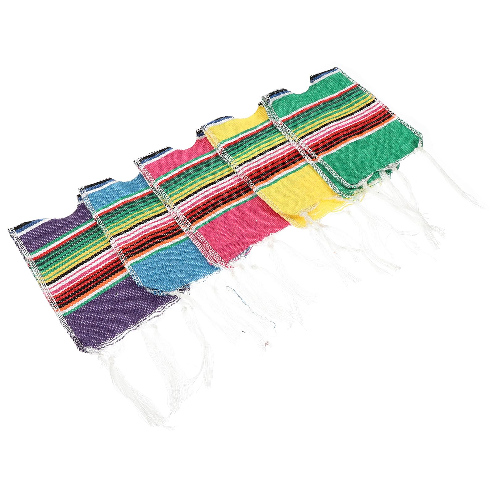 Ponchos mexicanos para botellas de cerveza y adornos de fiesta mexicana de rayas