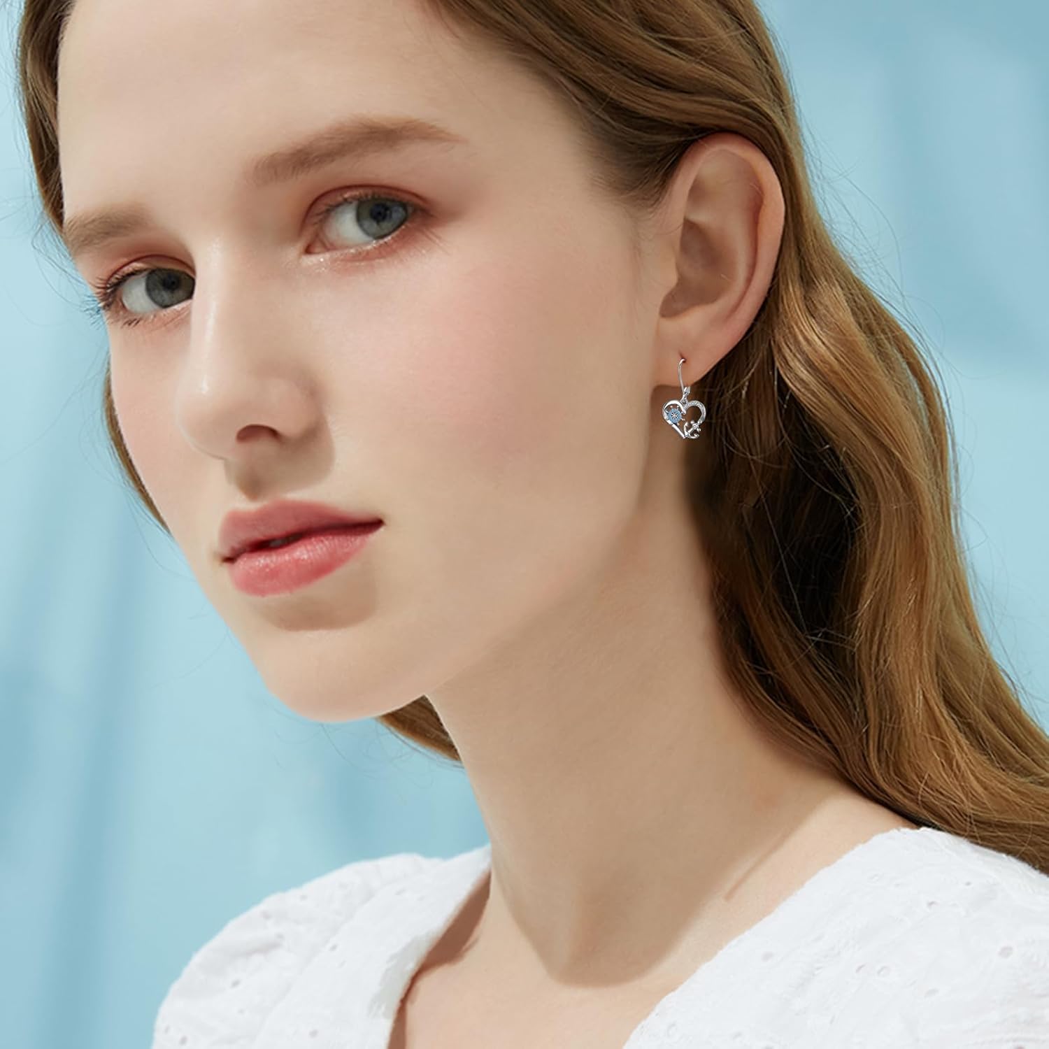 MEDWISE Multicolor Anchor Earrings 925 Sterling Silver Nautical Anchor Dangle Leverback Hypoallergenic Earring for Wife Mom Women Summer Nautical Jewelry Gift Birthday Valentines Day Gifts