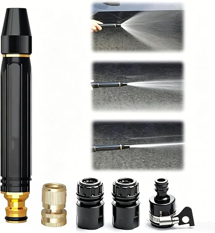 Portable High Pressure Hose Nozzle Fits 3/4" Garden Hose