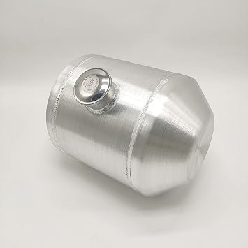 JSD 4 Gallons 10x14 Aluminum Spun Round Fuel Cell Tank / Gas Tank Center Fill 1/4 NPT Outlet