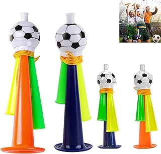 Ylinwtech 4 Piezas Bocinas De Estadio De Partidos De FúTbol,Juguetes De Bocina De PláStico para NiñOs,Bocina Futbol para Fiesta Niños,Trompeta De Futbol,para Fiestas TemáTicas De FúTbol Infantil