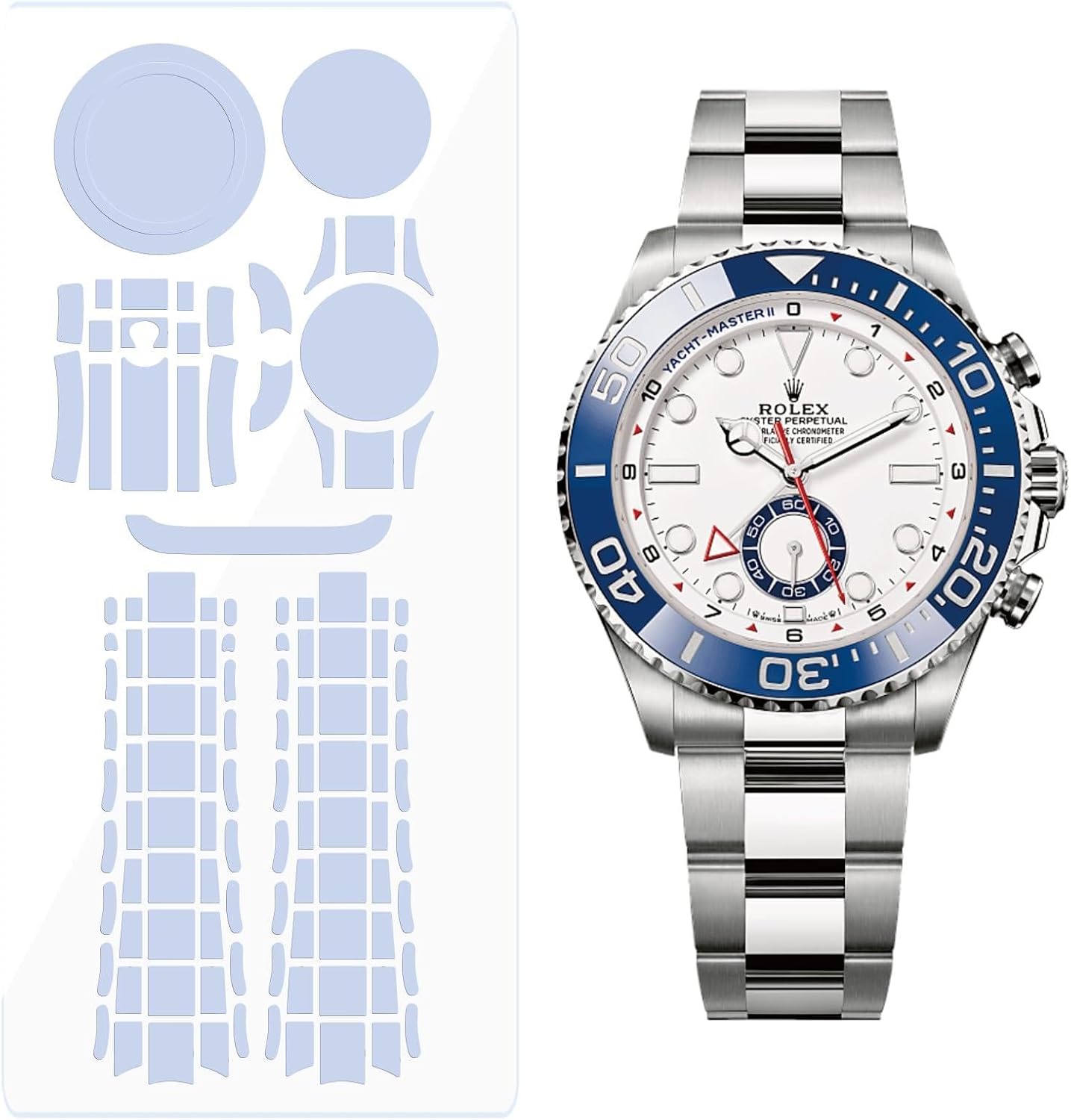 2Pack Protective Film for Rolex Yacht-Master II 44mm Ref 116681. | Transparent Skin, Full Body Cover, Watch Screen Protector Sticker