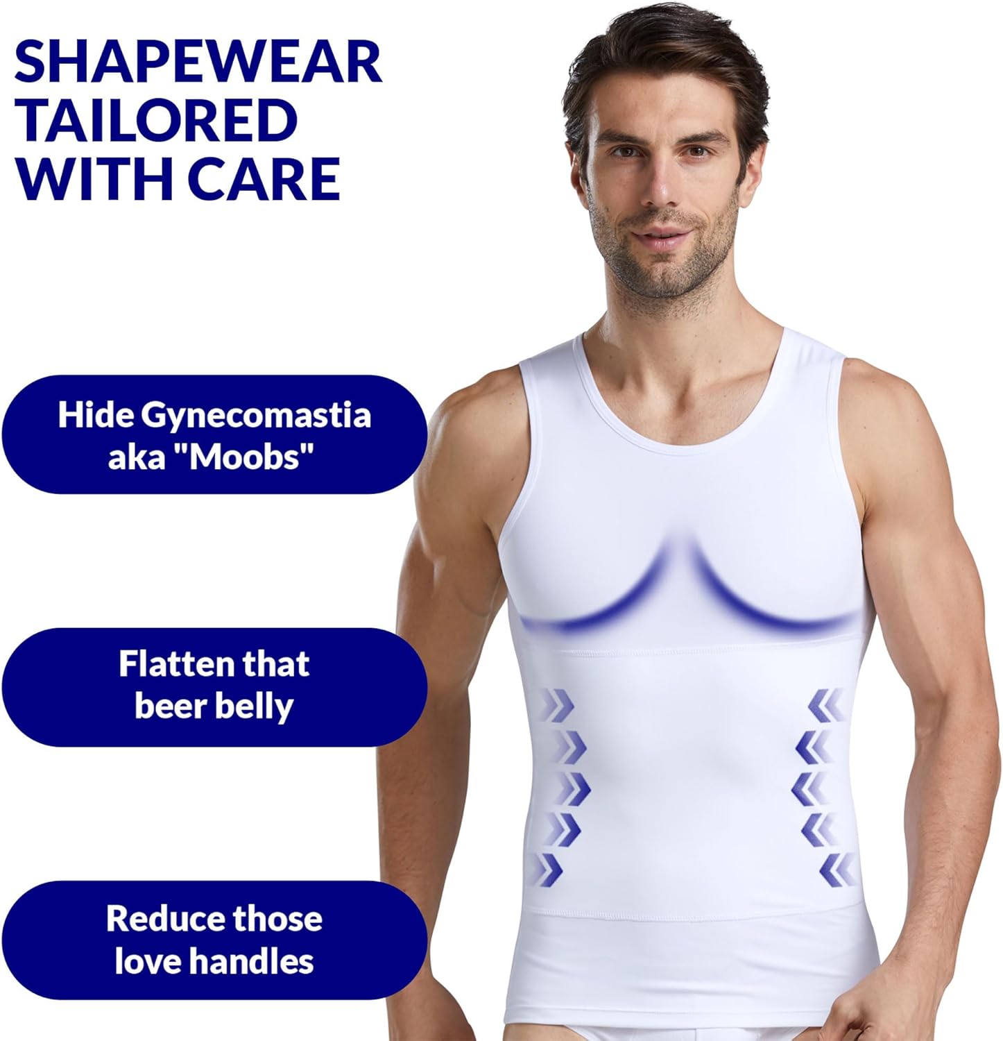 The Natural Posture Men's Ultra Slimming Shirt - Sleeveless Chest and Tummy Control Undershirt - Image 4