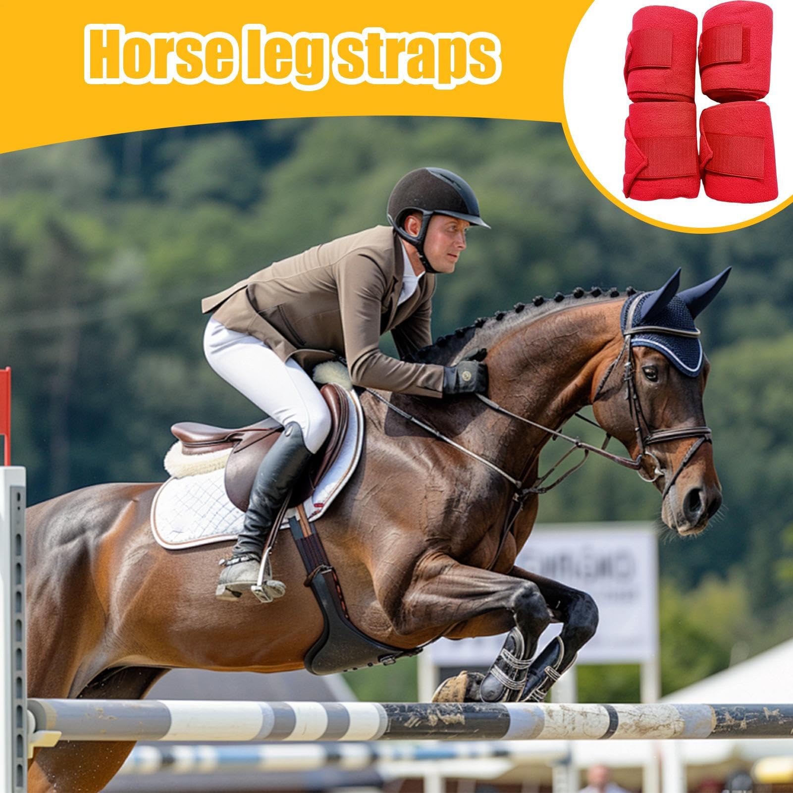 Vendajas Protectoras para Patas De Caballo | Juego de 4 Protectores de Vendaje para Caballos - 250 cm Accesorios Ecuestres Protectores Delanteros para Caminar Entrenar Saltar