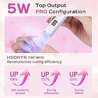 Vista 2 de Luz UV de mano para uñas de gel, lámpara LED de uñas de 5 W, mini secadora de uñas portátil con soporte y pantalla LCD, lámpara de uñas para secado