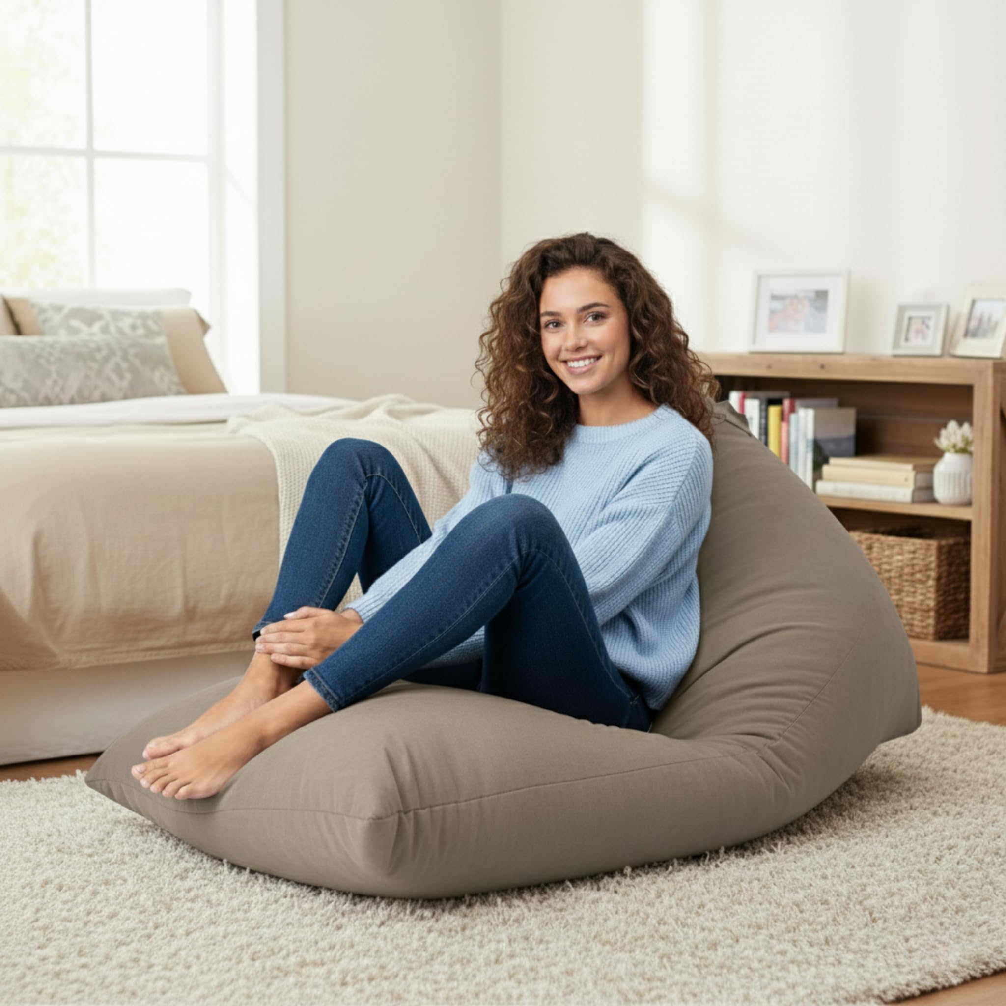 Dojo Chillax Bean Bag Chair (Filled, Light Grey) : Amazon.ca: Home