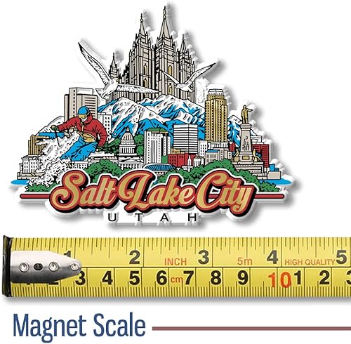 Miniatura 2 de Imán de Salt Lake City, Utah City por Classic Magnets, recuerdos coleccionables de goma 3D estilo vintage y regalos fabricados en los Estados