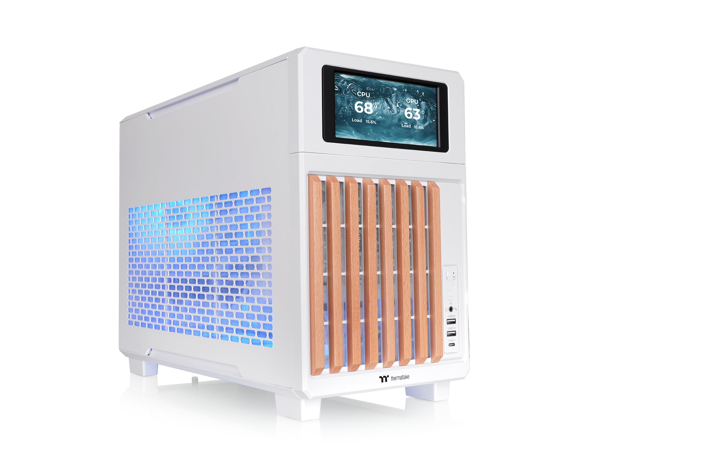 Thermaltake TR200 WS | Micro Chassis | Micro‑ATX/Mini‑ITX | 360mm AIO Support | 7× 120mm Fan Support | 5.25" Drive Bay | USB‑C | Weiß