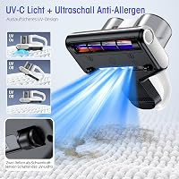 JPHYLL Ágyi Porszívó UV Fénnyel 16 kPa Szívóerő Ultrahangos HEPA Szűrő Forró Levegő Funkció Matrac Porszívó Atkák Allergiák Ellen 500W 3