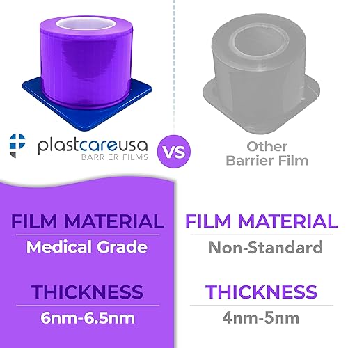 Miniatura 5 de Rollo de película de barrera morada de 4 x 6 pulgadas  6.5 nm de grosor, superficie de grado médico, película protectora de barrera dental para