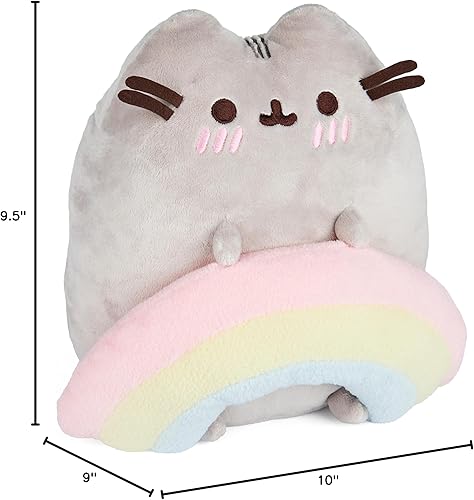 Miniatura 9 de GUND Pusheen con juguete de peluche arcoíris, gato Kawaii para edades de 8 años en adelante, gris/arcoíris, 9.5 pulgadas