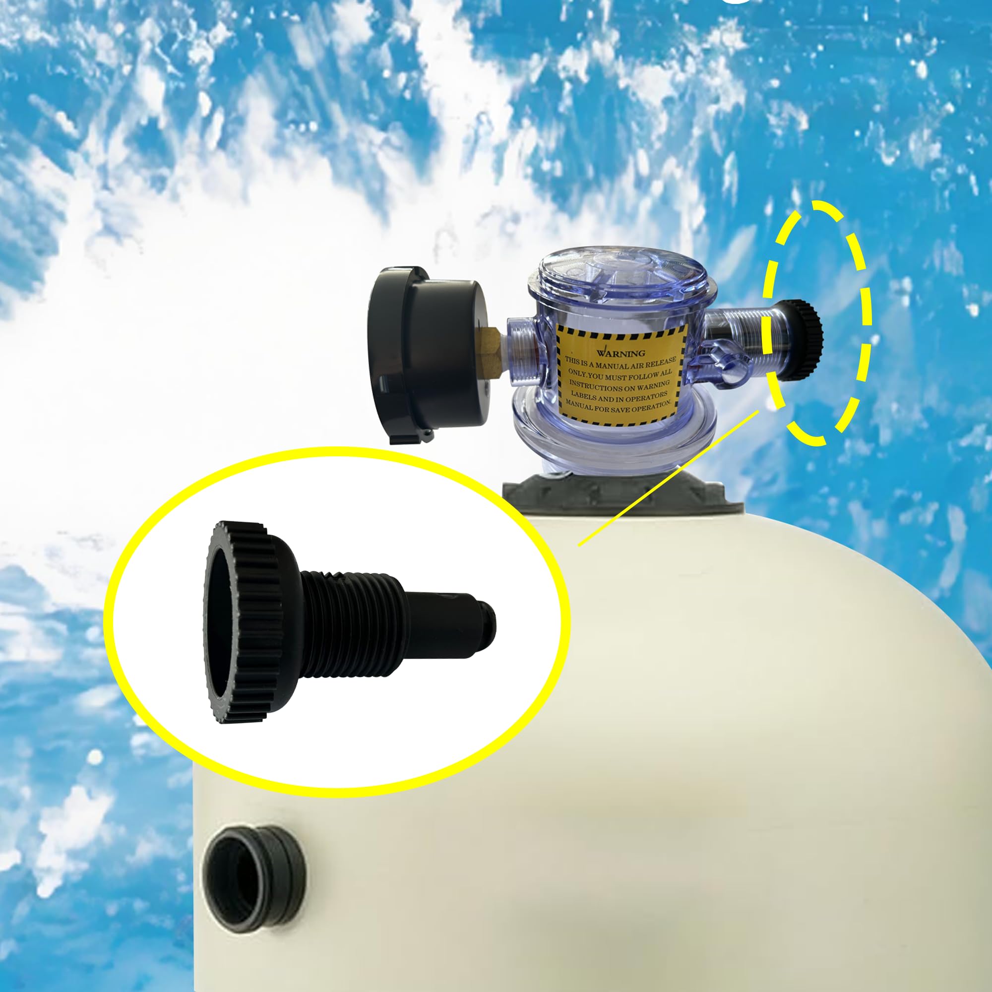 Valve De Purge Avec 2 Joints Toriques Pour Filtre à Sable Triton TR100C/TR140C - Noir, 10x15x6.3 Cm - 10