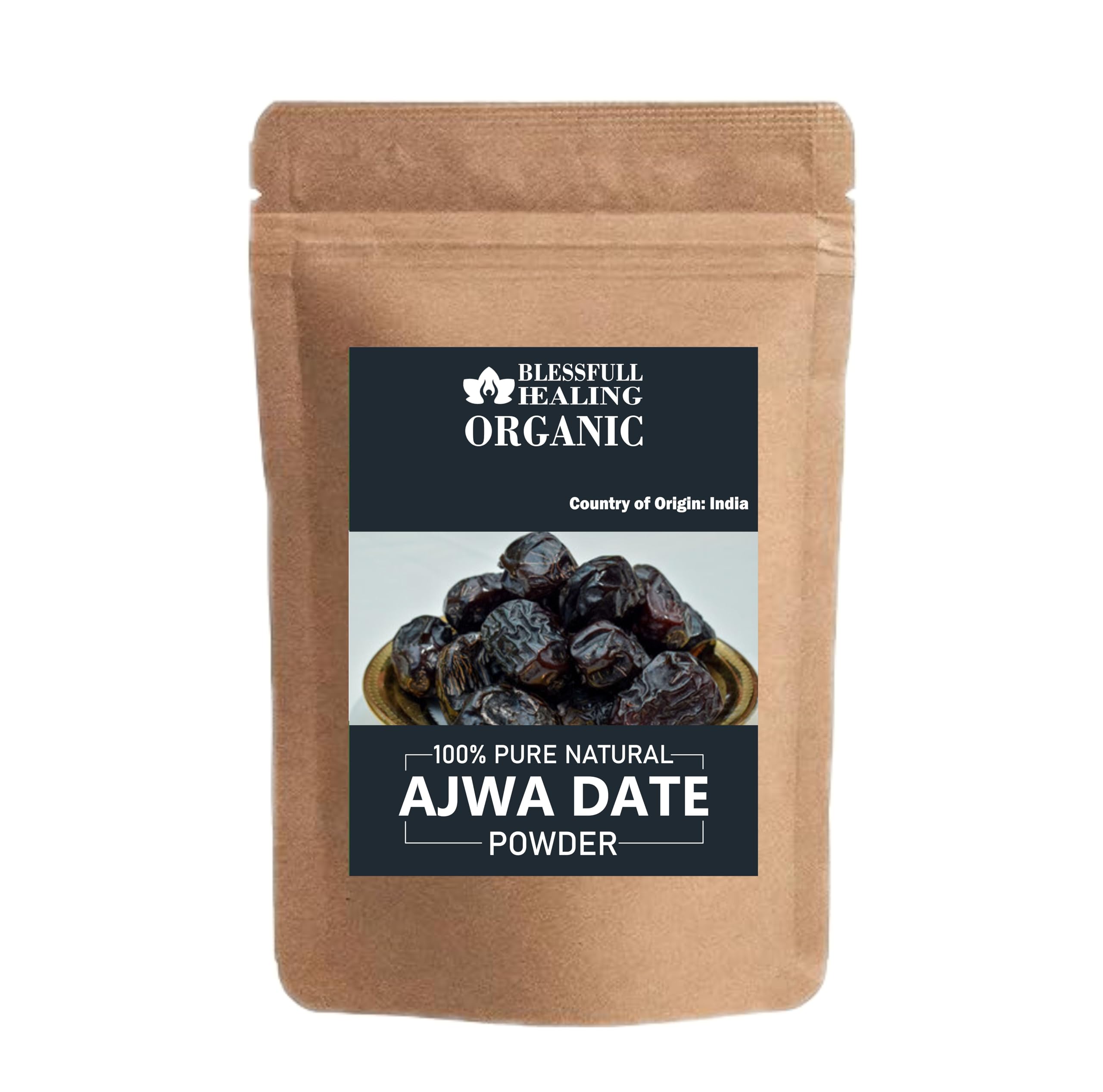 Blessfull Healing Organic Ajwa Date Powder 100% Pure Natural 300 Gram / 10.58 oz