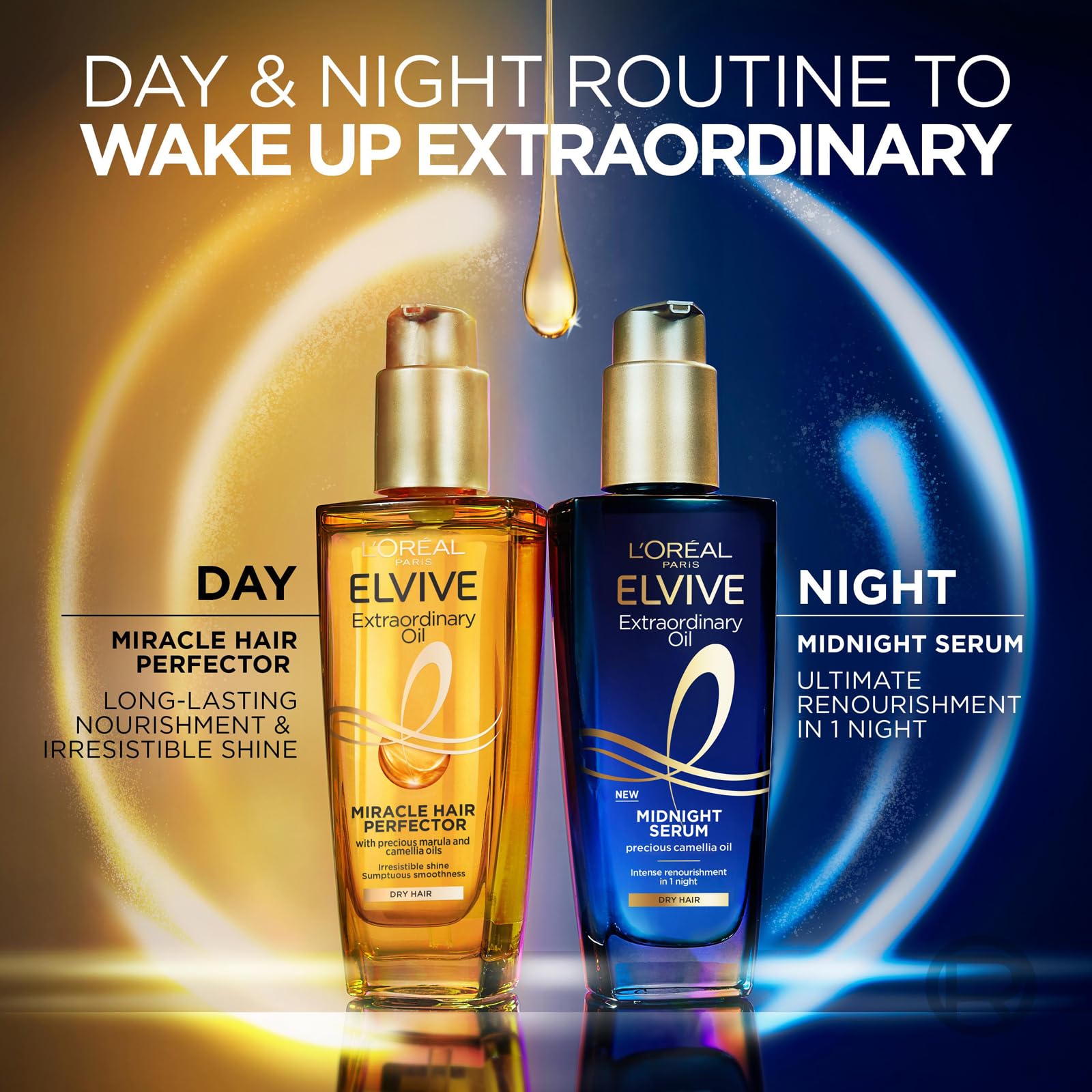 L’Oréal Paris Elvive Extraordinary Oil Nourished Hair Treatment Set, Ultimate Day & Night Routine for Dry Hair Bundle 2 x 100ml - Image 2