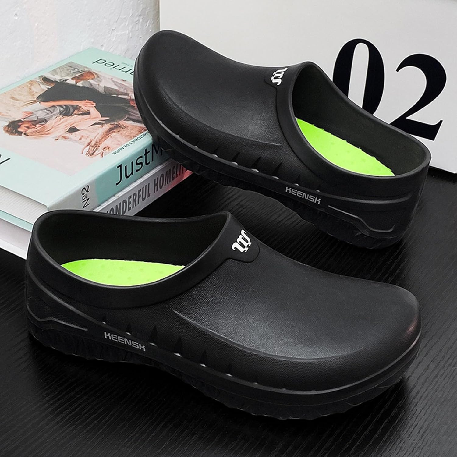 ihinzry Chef Clogs Non-Slip Waterproof Oil-Proof Solid Work Clogs for Restaurant Staff - Lightweight Kitchen Shoes Slip Resistant Professional Food Service Footwear - Image 6