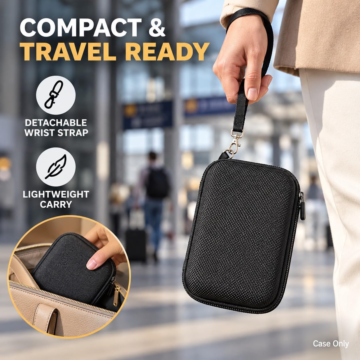 M.G.R.J® Portable Carrying Case Cover for FUJIFILM Instax Mini LiPlay/LiPlay+ Hybrid Instant Camera (Black) — Amazon image 6