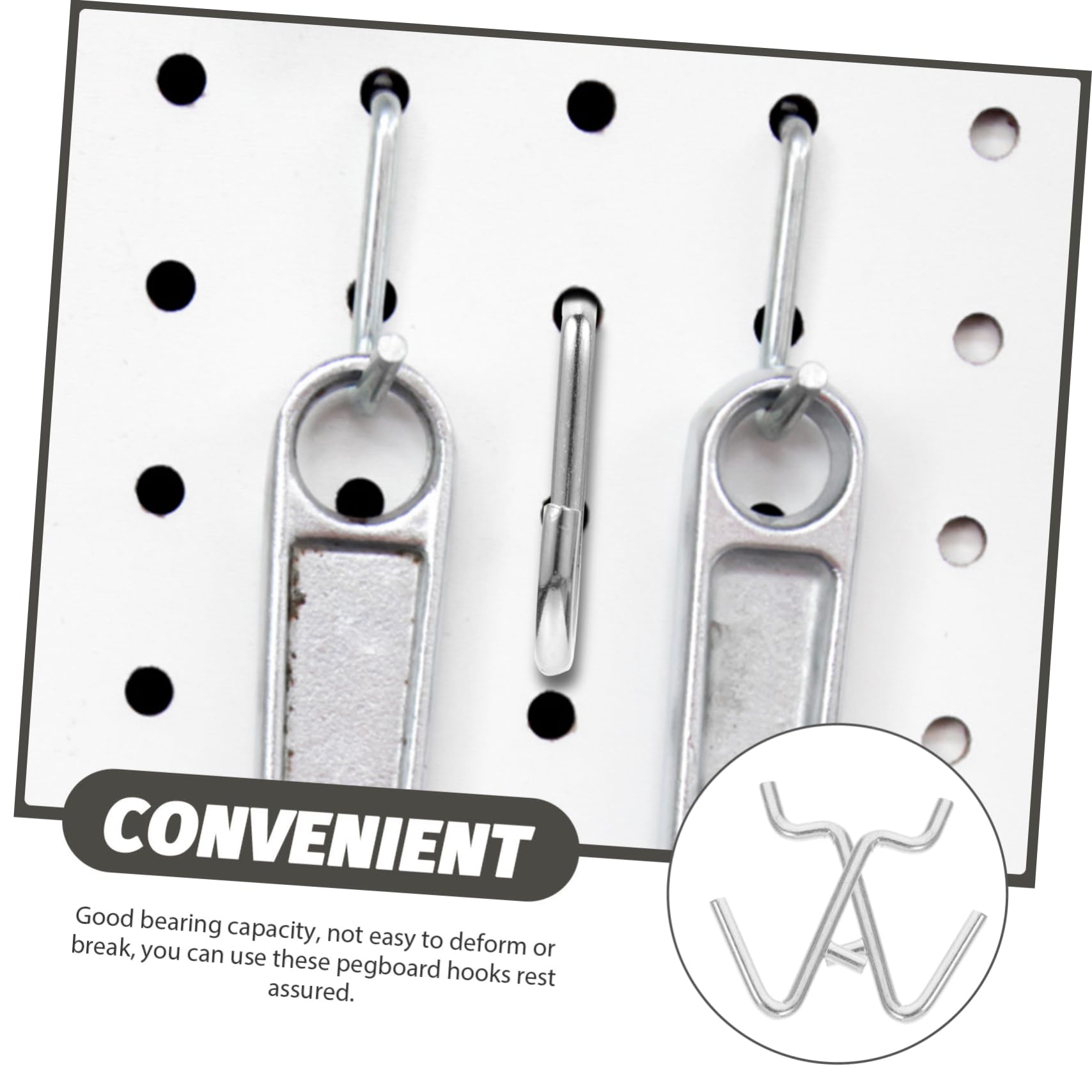 BELLIFFY 20pcs Heavy Duty Metal Hooks Wall Mount Pegboard Hooks for Tools Keys and Accessories Efficient Organization