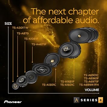 Pioneer A-Series Standard TS-A4671F 4 x 6 4-Way Speakers (Pair) 210W Max, Balanced Sound + Smooth Treble, Enhanced Bass, Great Stock Replacement